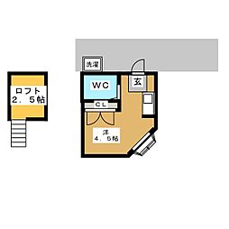 ハイツK&K3 ワンルームの間取図画像