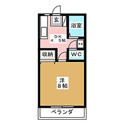ニュー高倉コーポ 1DKの間取図画像