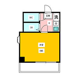 クレッセントハイツ一橋 1Kの間取図画像