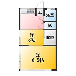 有賀荘 2Kの間取図画像