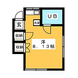 コーポマキ ワンルームの間取図画像