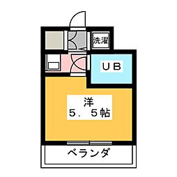 エクレール小平 1Kの間取図画像