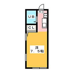 ラシャンブル 1Kの間取図画像