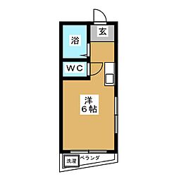 レジデンス目黒 ワンルームの間取図画像