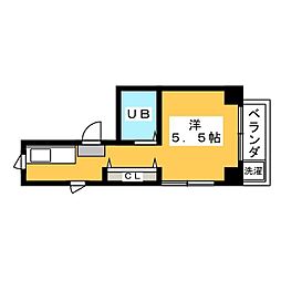 スリム ワンルームの間取図画像