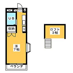 ヴィラ・アベニュ ワンルームの間取図画像