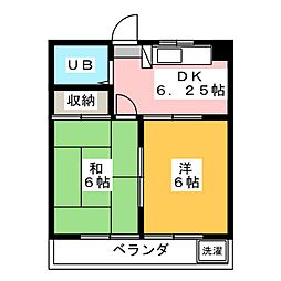 コーポM・3 2Kの間取図画像