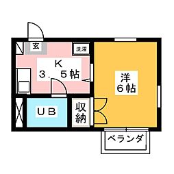ディ・ステラ 1Kの間取図画像
