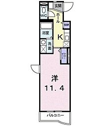 ドゥーメゾン 1Kの間取図画像