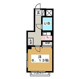 グランヴェージュ・一橋学園B 1Kの間取図画像