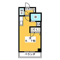 アーバネットテラス ワンルームの間取図画像