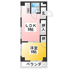 国分寺フォンテーヌ 1LDKの間取図画像