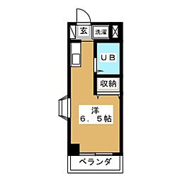 プラシーボ北島 3階ワンルームの間取り