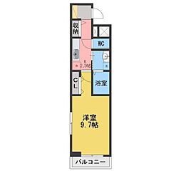 クレメントガーデンV 1Kの間取図画像