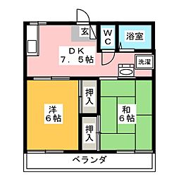 コーポ・センチュリー 2DKの間取図画像