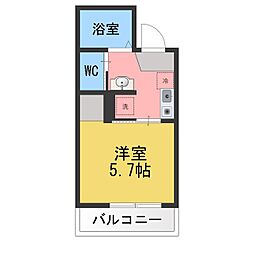 メルラス相模原 1Kの間取図画像