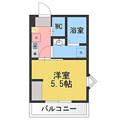 メルラス相模原 1Kの間取図画像