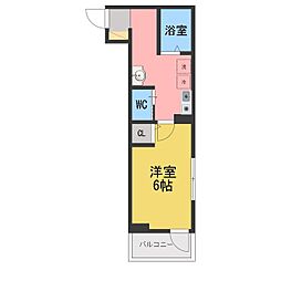 メルラス相模原 1Kの間取図画像