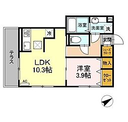 シルフィード 1LDKの間取図画像