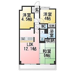 ドラゴンマンション橋本六番館 3LDKの間取図画像
