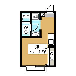 SiestaVilla橋本verde ワンルームの間取図画像