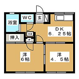 シェ・ルミエール 2DKの間取図画像