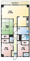 ローレルコート天理前栽 428 ｜ 奈良県天理市平等坊町176-1（賃貸マンション3LDK・4階・72.58㎡） その2