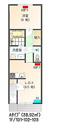 すまいる19番館 1LDKの間取図画像