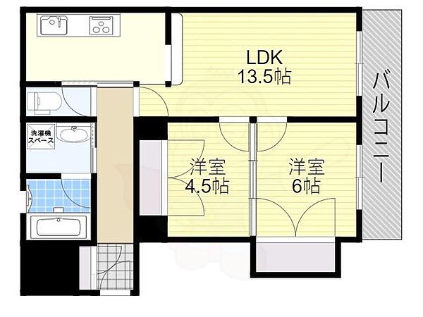 小寺ハイツ ｜大阪府吹田市千里山西６丁目(賃貸マンション2LDK・3階・51.70㎡)の写真 その2