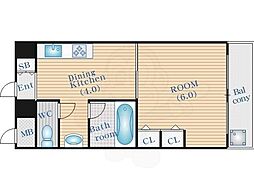 第13関根マンション 1DKの間取図画像