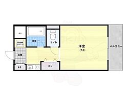 アトランタ江坂 1Kの間取図画像