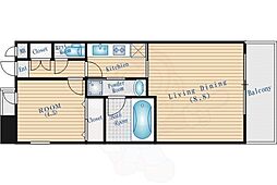 プレジオ江坂 1LDKの間取図画像
