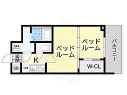 セレニテ江坂ルフレ 2Kの間取図画像