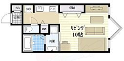 江坂アパートメント ワンルームの間取図画像