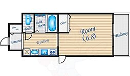 アヴァンセクール江坂 1Kの間取図画像