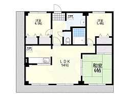 リヴィエールカワカミ 3LDKの間取図画像