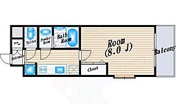 ESTONEESAKA 1Kの間取図画像