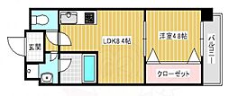 ライブガーデン江坂 1LDKの間取図画像