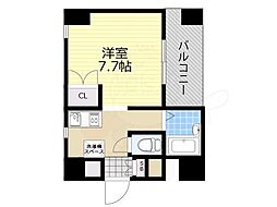 ラウム江坂 1Kの間取図画像