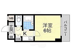ラ・レジダンス・ド・江坂 1Kの間取図画像