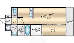 ドンパレス江坂 1LDKの間取図画像
