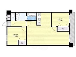 パークハイツアイリス2号館 2LDKの間取図画像