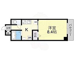 ロイヤルクイーンズパーク江坂 1Kの間取図画像