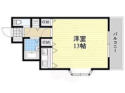 シャトレ豊津2 1Kの間取図画像