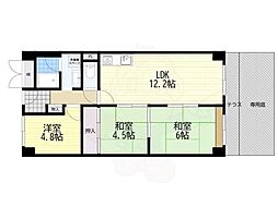 グリーンコーポ江坂第2 3LDKの間取図画像