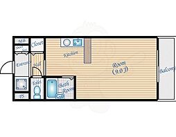 エクセレント上新13 ワンルームの間取図画像