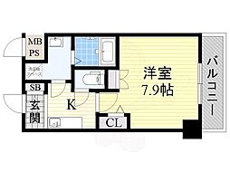 アーデン江坂3 1Kの間取図画像
