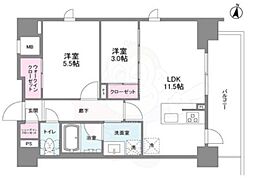 シーズンフラッツ緑地公園 2LDKの間取図画像
