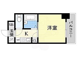 リーガル新大阪 1Kの間取図画像