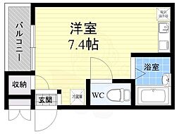 レバンガ新大阪ステーションフロントAP ワンルームの間取図画像